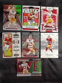 San Francisco 49ers Christian McCaffrey Football Cards Set of 7 For $5