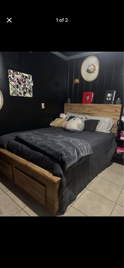 Wood bed frame