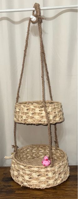 2 Level Hanging Whicker Basket