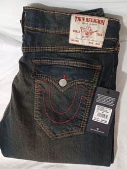 True Religion men's Ricky big T flap straight 36x34L new