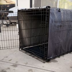 Large Heavy-Duty Dog Crate w/ Cover – 37” Kennel – Great Condition