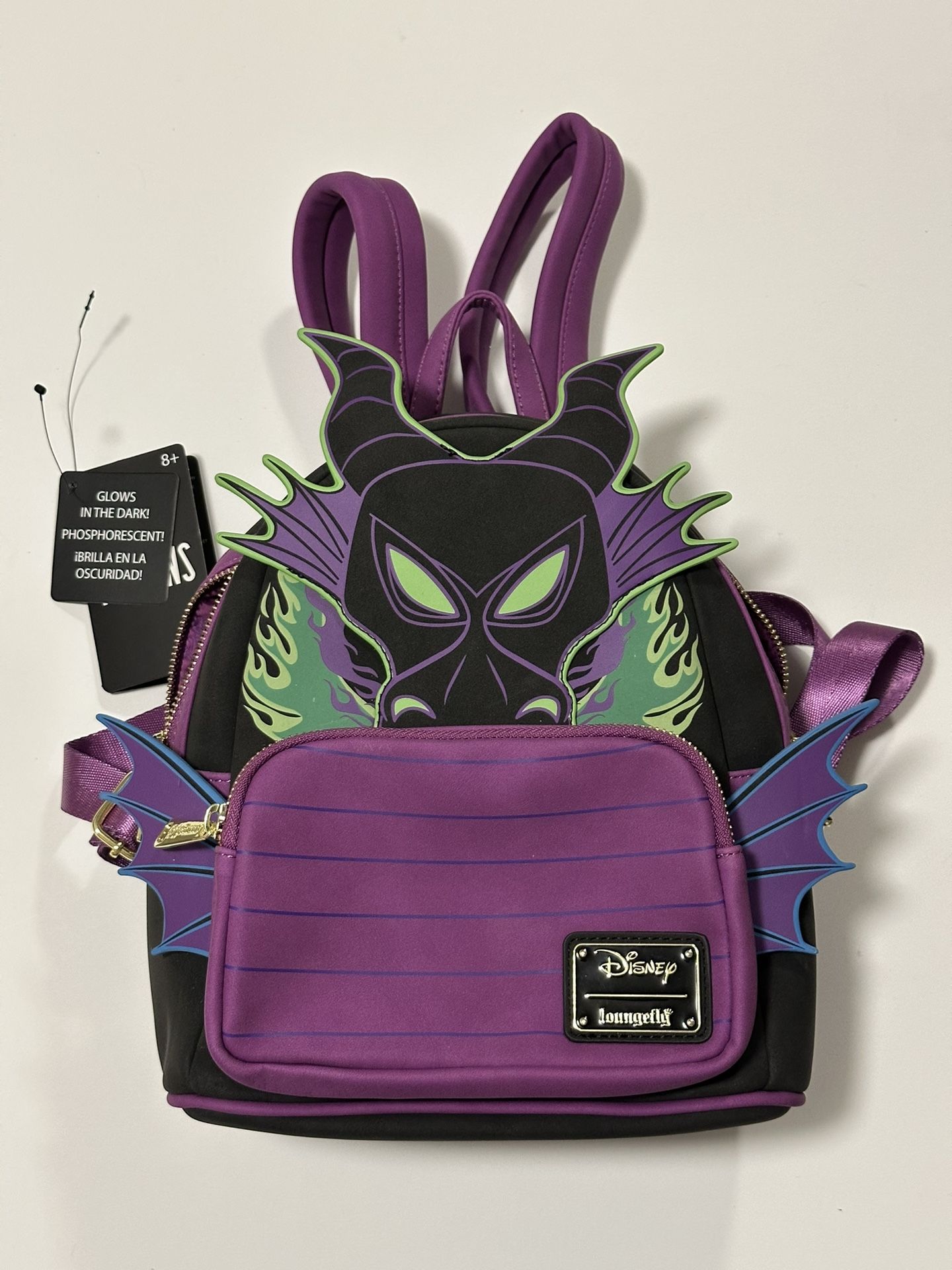 Disney Loungefly Sleeping Beauty Maleficent Dragon Cosplay Glow Mini Backpack