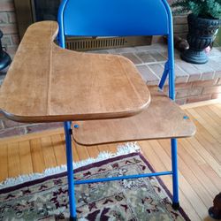 Antique Folding Chair With Writing Board 