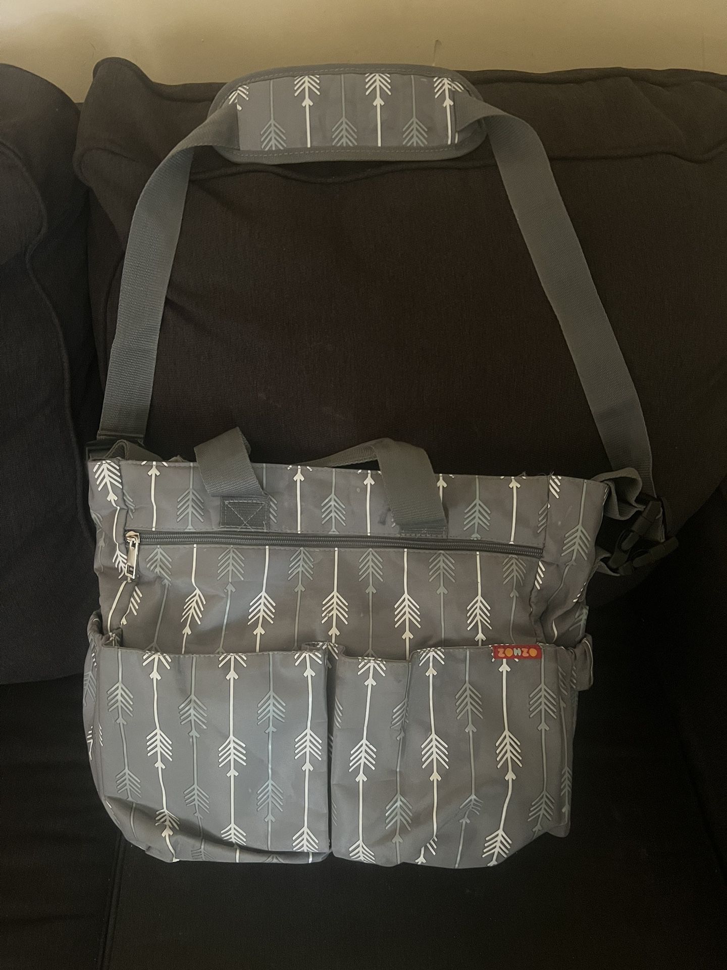 Gray Diaper Bag
