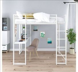 White Loftbed w/ Desk