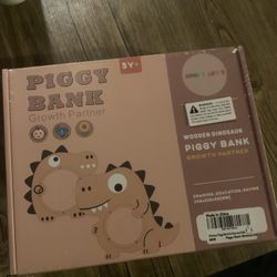 Wooden Dinosaur Piggy Bank