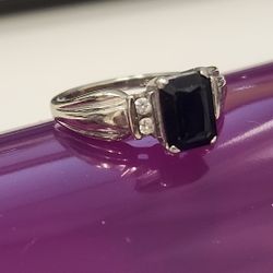 Man Made Sapphire 10K Gold Ring