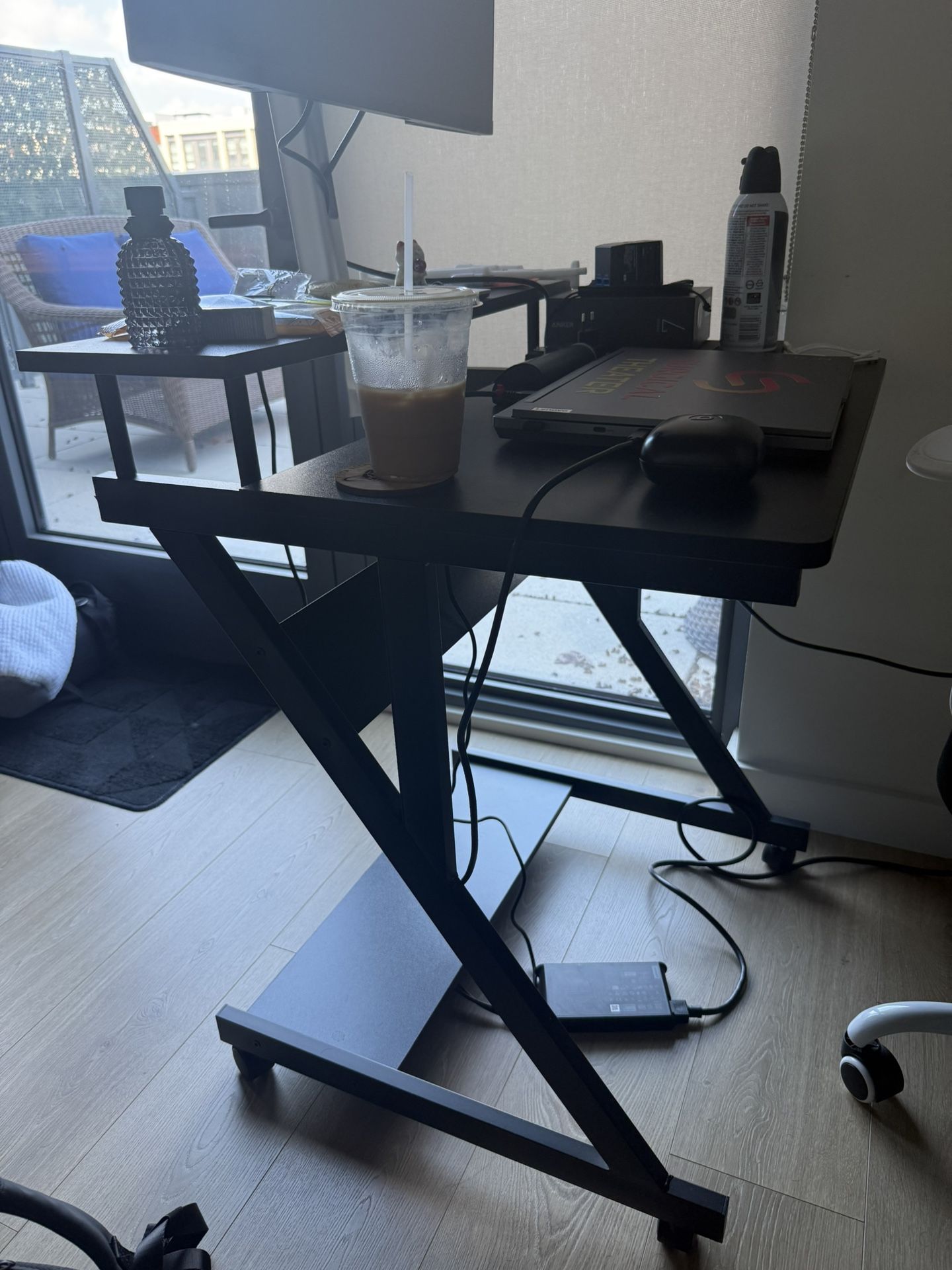 Office desk with Elevated Shelf