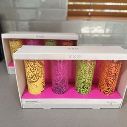 Lilly Pulitzer Glass Tumblers – Sets of 4 – 2 Boxes Available – Very Minor Wear