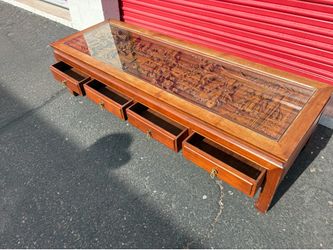 Vintage hand carved oriental coffee table MCM sale / trade