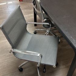 chromed metal chairs 