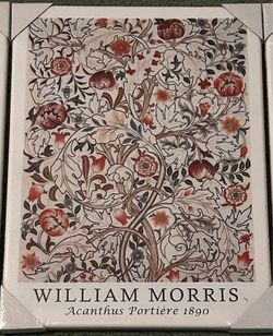 Three (3) William Morris Canvas Prints Wall Art 16”x12” (NEW)