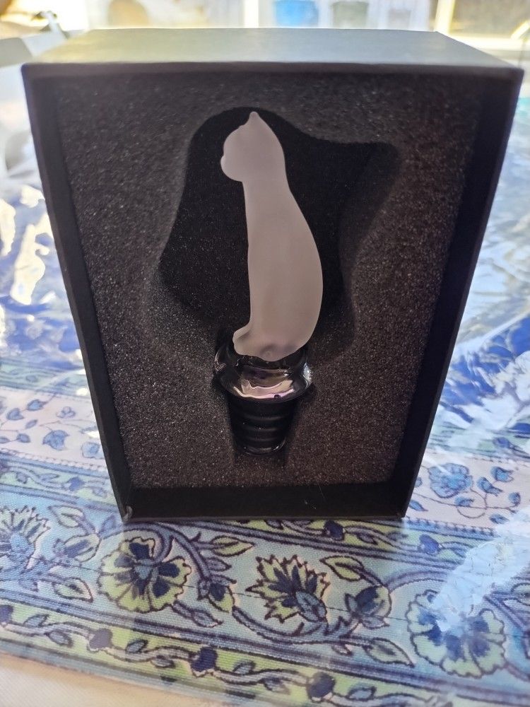 Cat Glass Wine Stopper