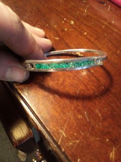 .925 Sterling Silver And Jade Bracelet