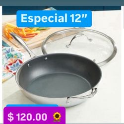 Sartén De 12” Hondo Antiadherente  Prepara Tus Comidas Favoritas Especial $120.00  Princess House Ventas Finales 