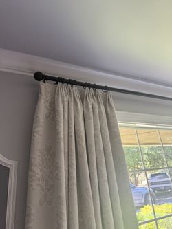 Curtains Window treatments with iron curtain rods (high end designer)