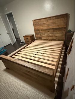 Living Spaces Real Wood Queen Bed Frame