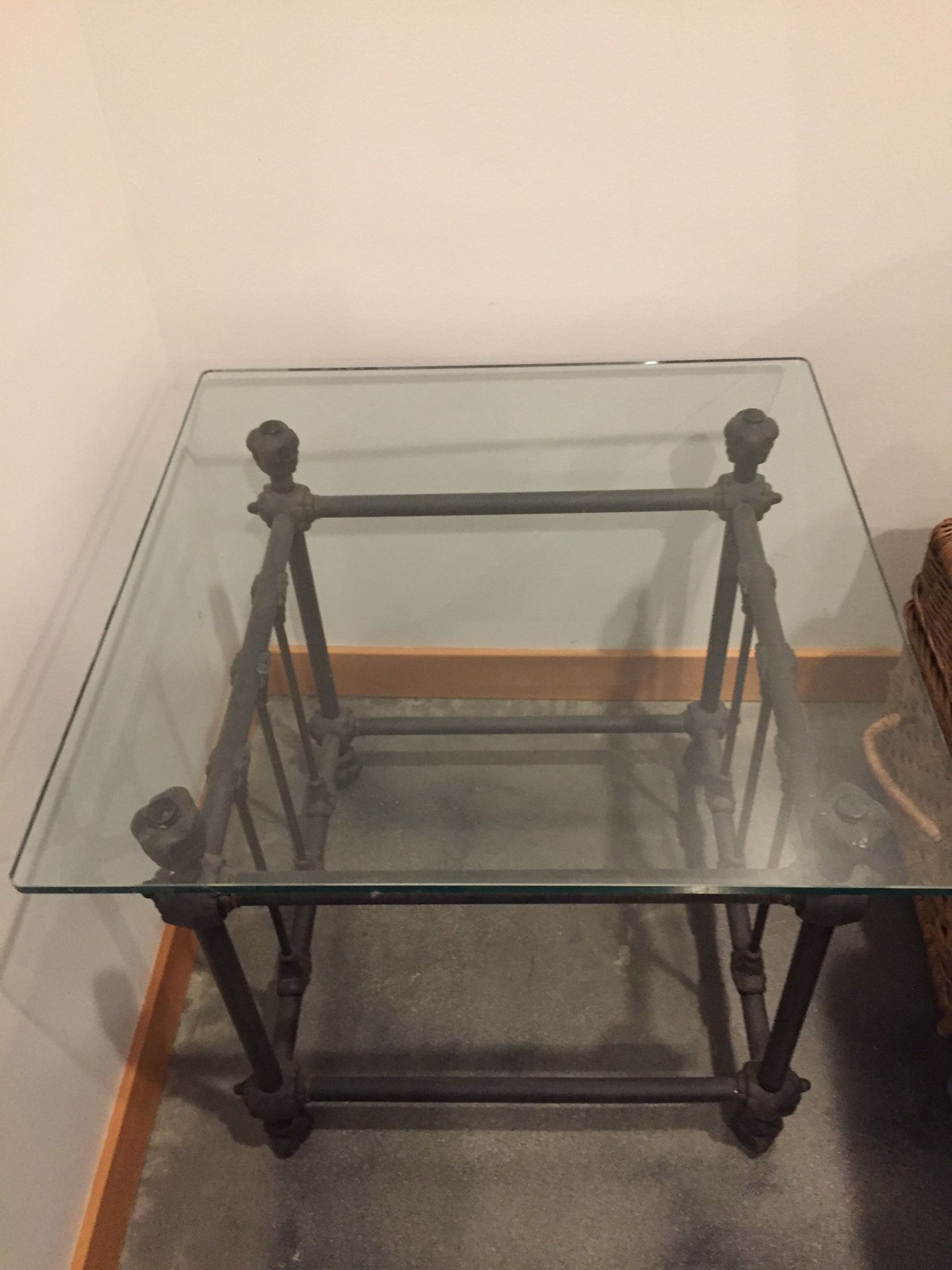 Iron & Glass End Table