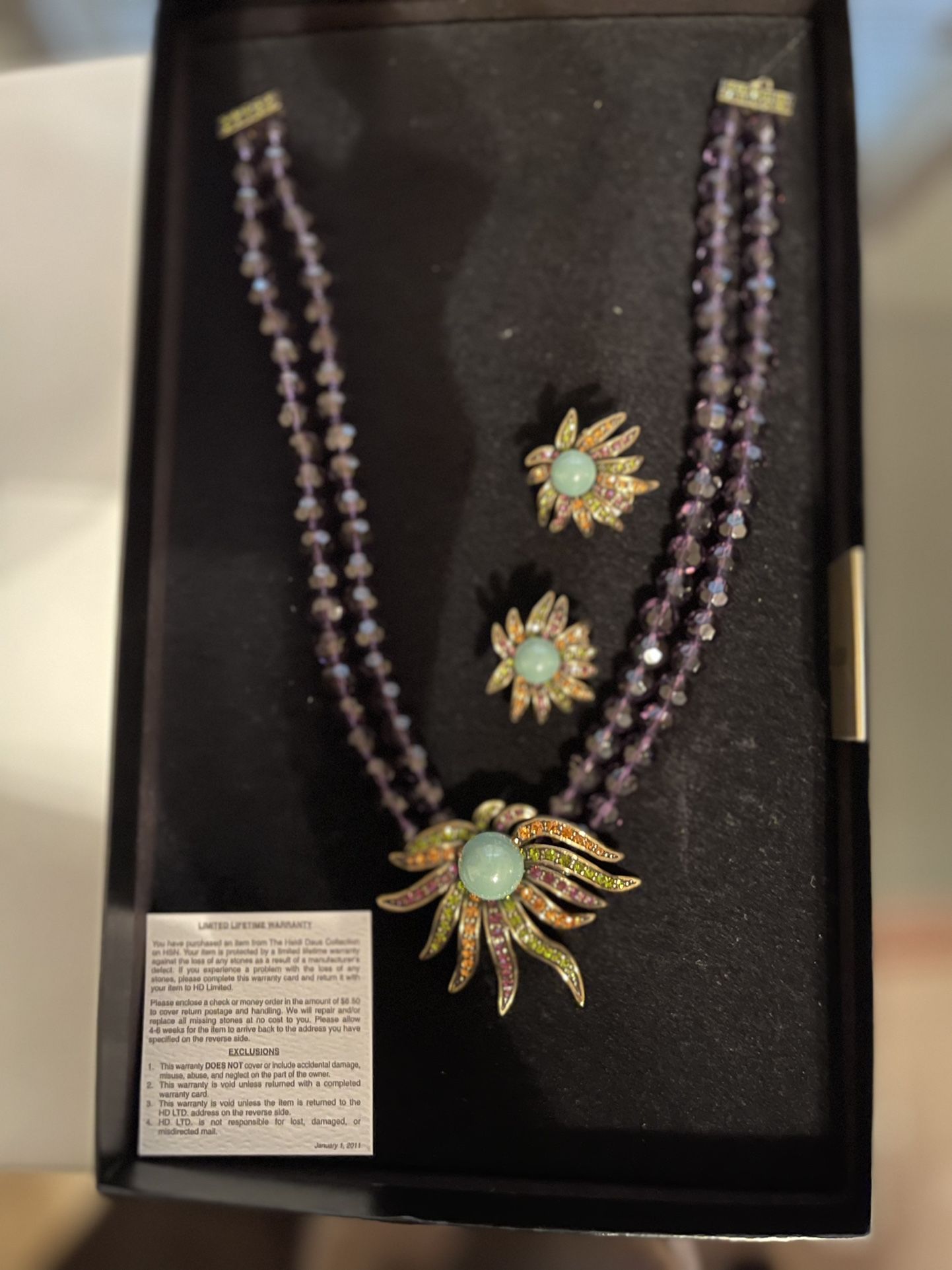 Heidi Daus “Sublime Star” Beaded Necklace and Earrings Set