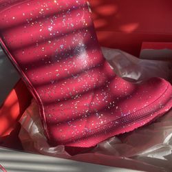 Official Hunter Girls Glittery Pink Rain boots 