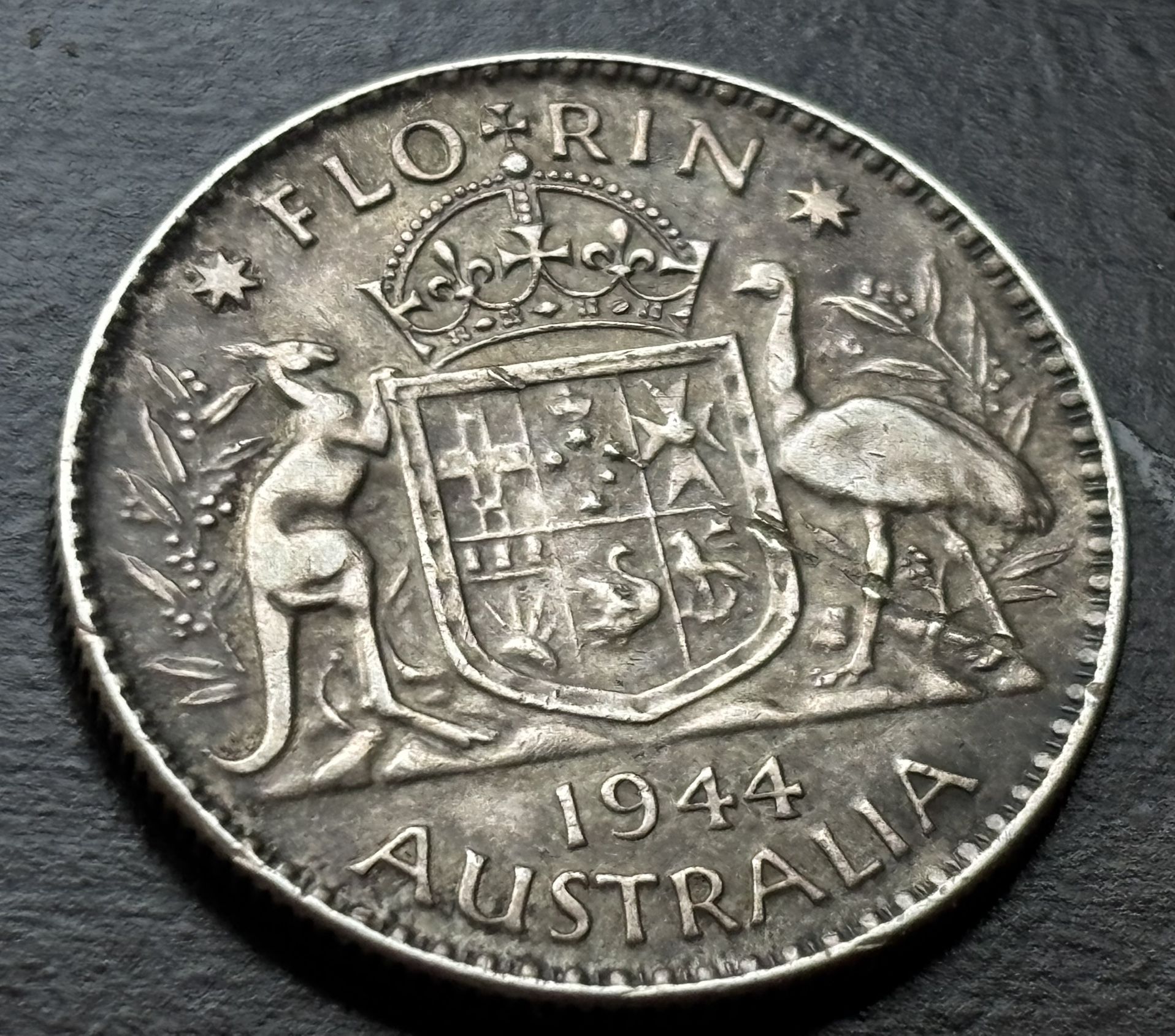 One Florin 1944 Coin Of Australia