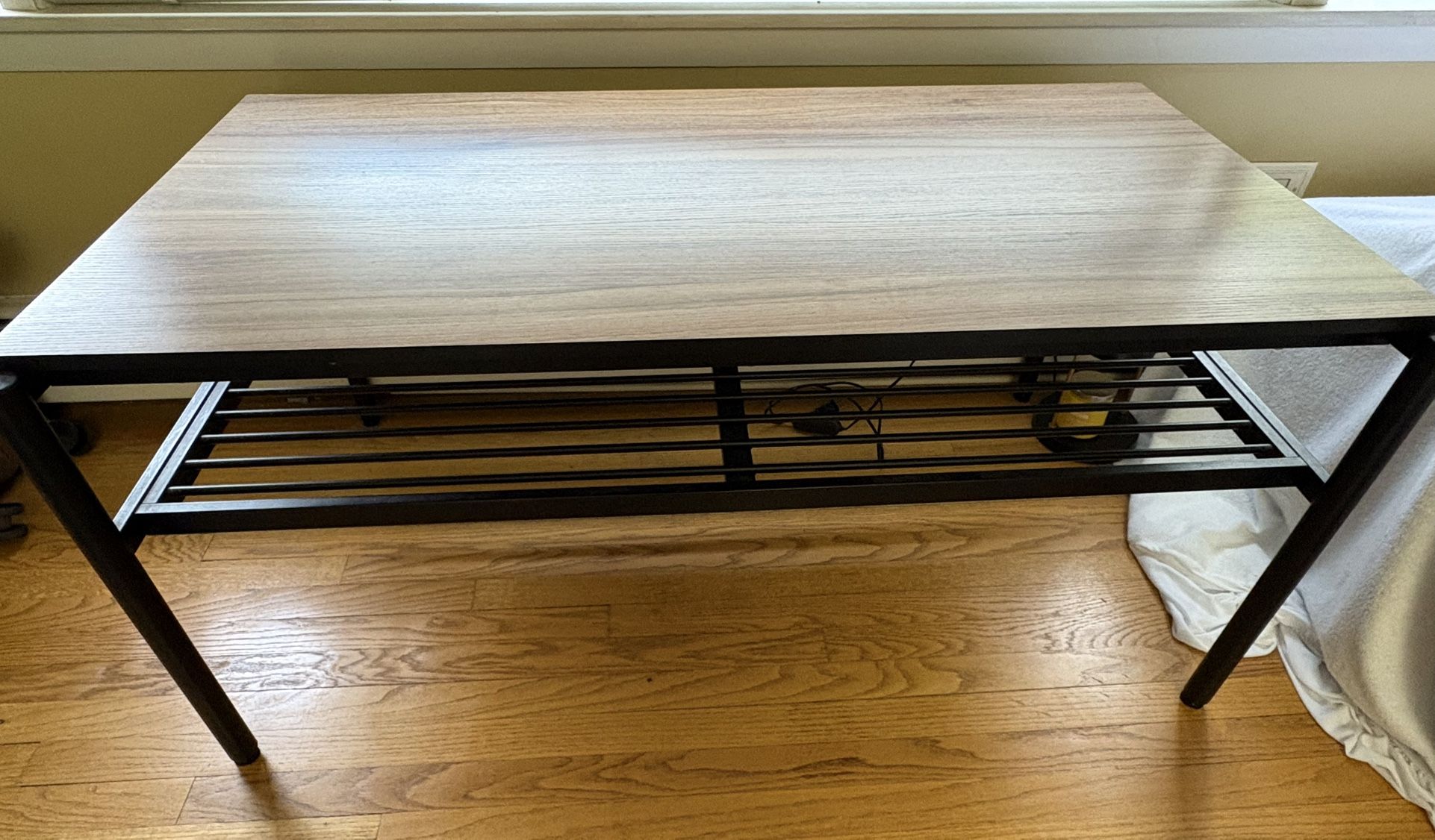 Wood coffee table with storage