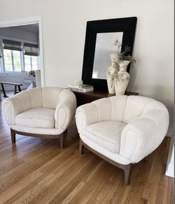 Set of 2 PB Boucle Chairs