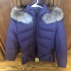 Down Woman’s Zip Jacket W/fur Hood