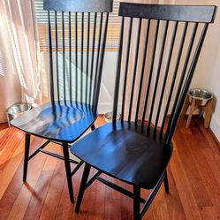 World Market Dining Chair 4 TOTAL CHAIRS - Two Sets of 2 - Kamron Black Wood Windsor Style