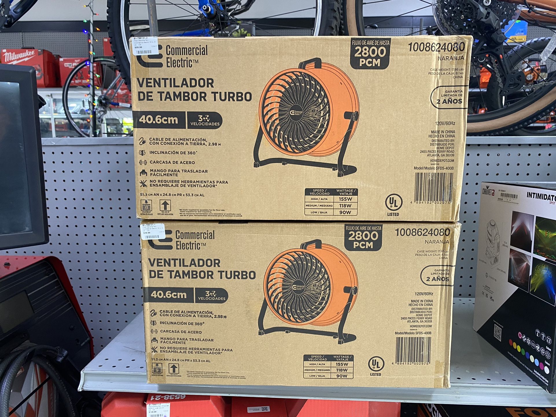 New Sealed Commercial Electric Turbo Drum Fan 16 Inch