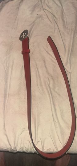 Gucci Calfskin Interlock GG Leather Belt Red