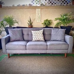 Dark Gray Mid-Century Modern Sofa