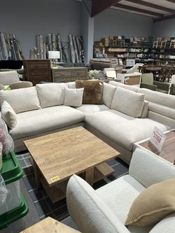 Woven Beige Chaise Sectional