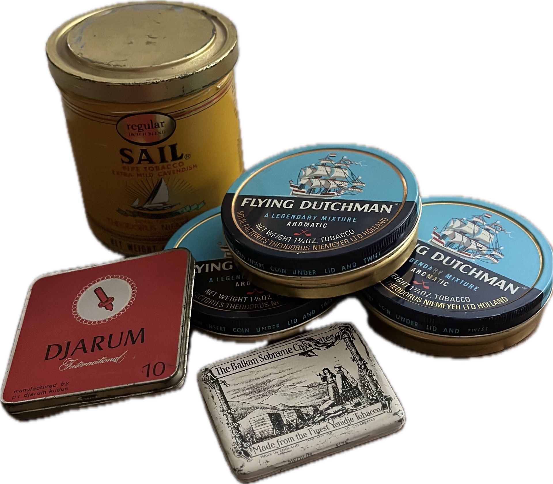 Maritime Nostalgia Smoke Tins: A Curated Collection of Vintage Tobacco Tins -Free ship!
