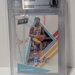 2024 Panini Magic Johnson Lakers Beckett Autograph Signed NBA Trading Card