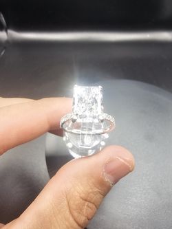 NEW 5.09 CARAT RING 14K WHITE GOLD BAND