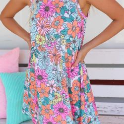 Multi Color Sleeveless Dress 