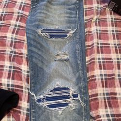 Amiri Size 33 Blue Patch $1,200 Worn Once 