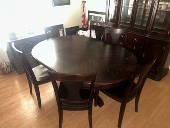 All wood dining room table