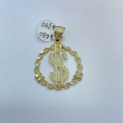 Gold Money Sign Pendant