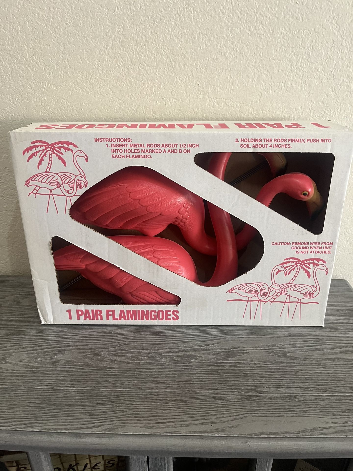 Original Featherstone Pink Flamingo Blow Mold Yard Lawn Ornaments Vintage