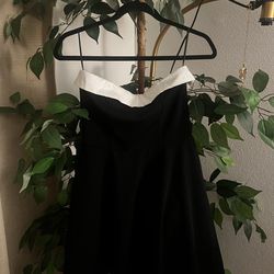 New-Black & White Bow Mini Dress