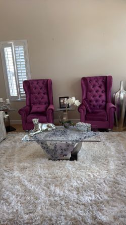 Moving sale; two Purple armchair