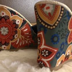 New 4 Inch Women’s Floral Wedge Heels 