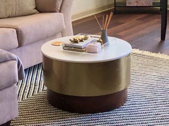 Round Marble & Brass Coffee Table (Target Project 62)