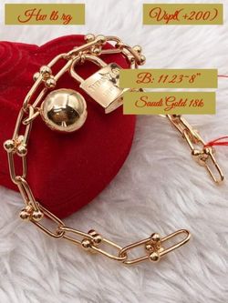 18k REAL PURE SOLID SAUDI GOLD BRACELET 11.23g 8"