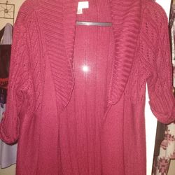 Women's Maroon Cardigan