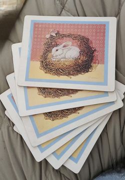 6 Vintage  Placemat/trivets 10x8