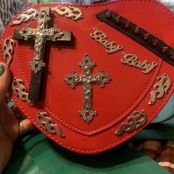 Two Heart Purses Unbranded Red And Silver