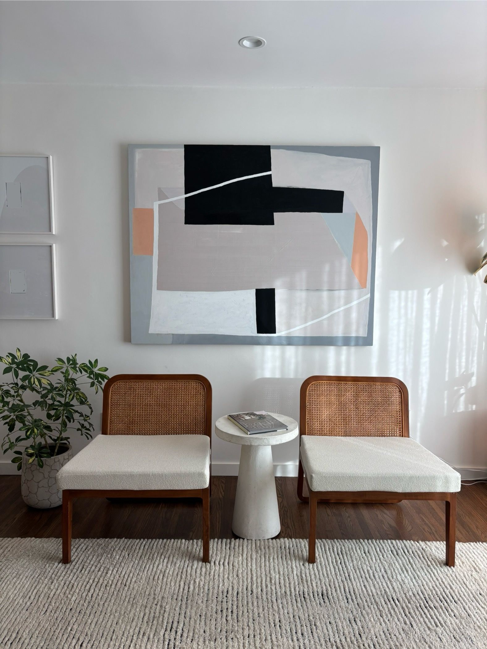 Cane Lounge Chair Set